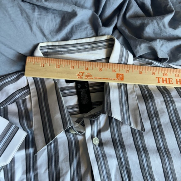 Crazy Horse Size XL Striped Silver & White Shiny Dress Shirt Button Down NWOT - Picture 14 of 16